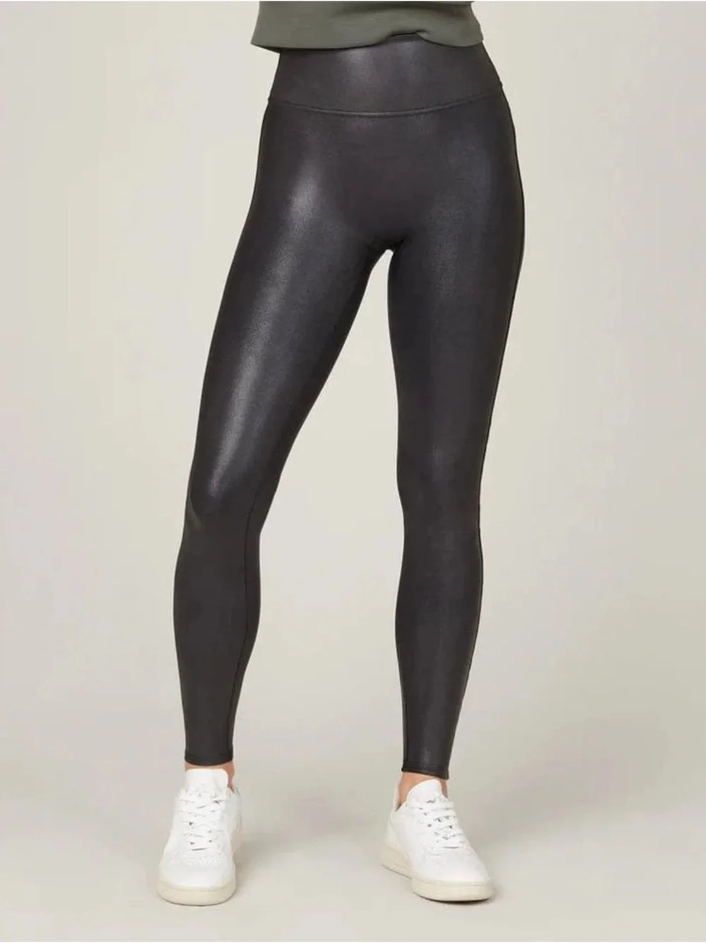 SPANX Black High-Waist Faux Leather Leggings 2X Plus Size